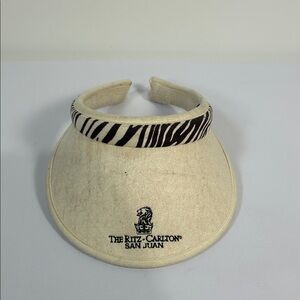 The Ritz Carlton San Juan Cream Visor Hat with Zebra Print